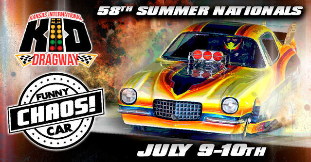 Funny Car Chaos - 58th Summer Nationals at Kansas 
International Dragway - Wichita, KS